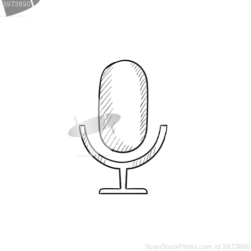 Image of Retro microphone sketch icon.