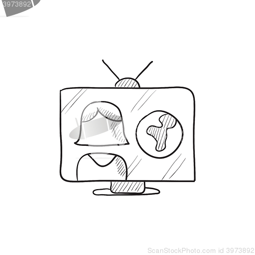 Image of TV report sketch icon.