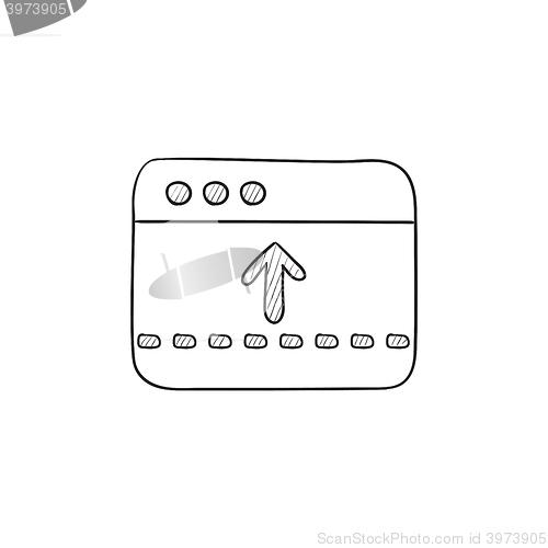 Image of Browser window with arrow up sketch icon.