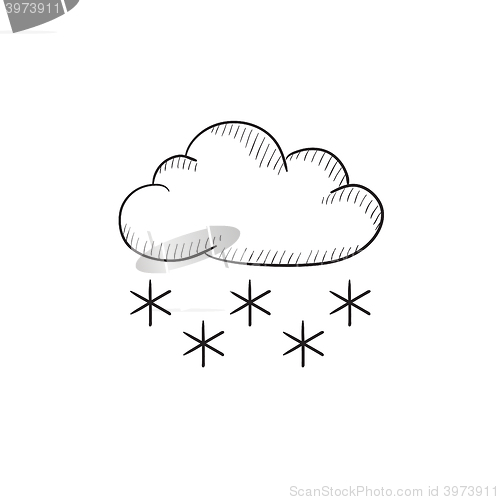 Image of Cloud with snow sketch icon.