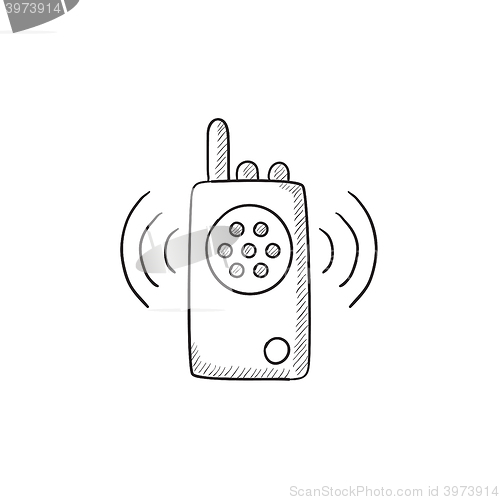 Image of Radio set sketch icon.