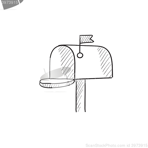 Image of Mail box sketch icon.