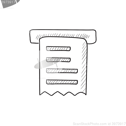 Image of Receipt sketch icon.