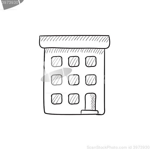 Image of Condominium building sketch icon.