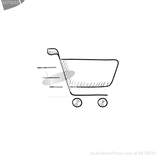 Image of Shopping cart sketch icon.