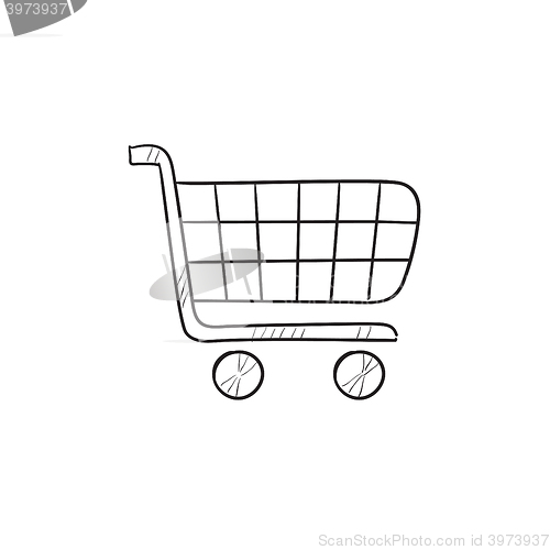 Image of Shopping cart sketch icon.