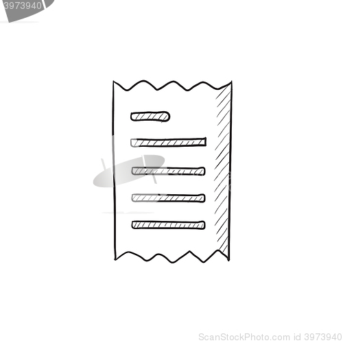 Image of Receipt sketch icon.