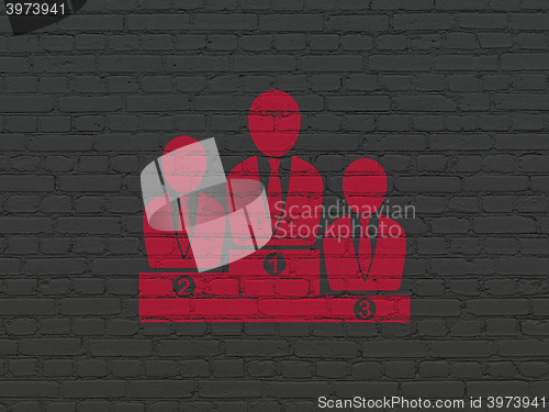 Image of Law concept: Business Team on wall background