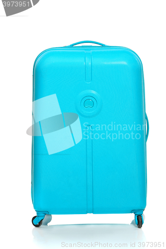 Image of The modern large suitcase on white background