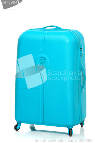 Image of The modern large suitcase on white background