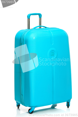 Image of The modern large suitcase on white background