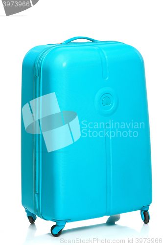 Image of The modern large suitcase on white background