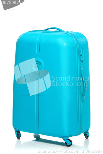 Image of The modern large suitcase on white background