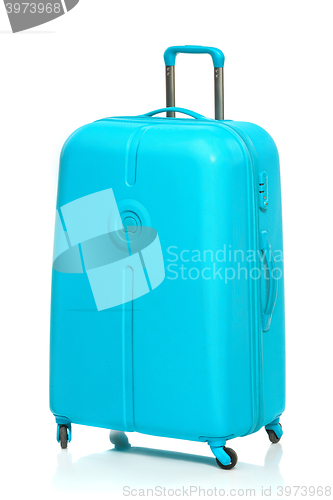 Image of The modern large suitcase on white background