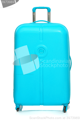 Image of The modern large suitcase on white background