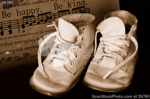 Image of Sepia Vintage Baby Shoes