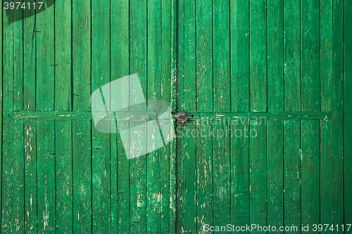 Image of Old wooden gate green