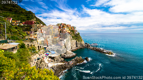 Image of Manarola fishing village, Cinque Terre, Italy.