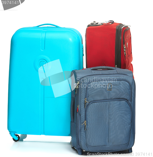 Image of The modern suitcases on white background