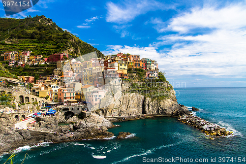 Image of Manarola fishing village, Cinque Terre, Italy.