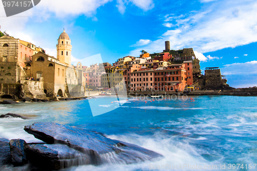 Image of Colorful harbor at Vernazza, Cinque Terre, Italy.