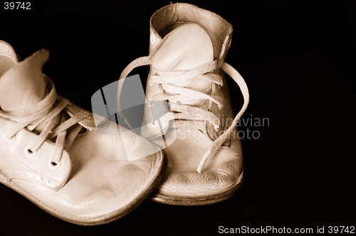 Image of Sepia Vintage Baby Shoes