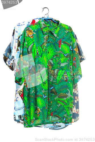 Image of The isolated tropical shirts on white