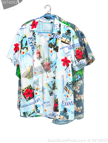 Image of The isolated tropical shirts on white