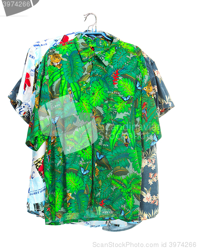 Image of The isolated tropical shirts on white