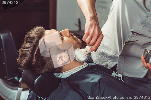 Image of Hipster client visiting barber shop