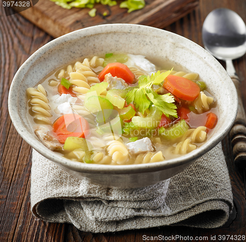 Image of chicken and vegetable soup