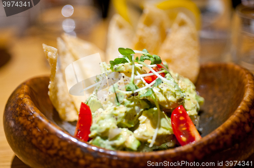 Image of avocado and shrimps salad 
