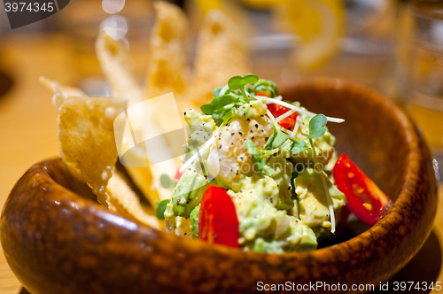 Image of avocado and shrimps salad 