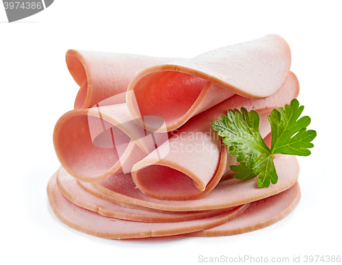 Image of sliced boiled sausage