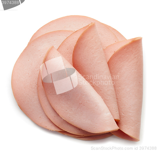 Image of sliced boiled sausage