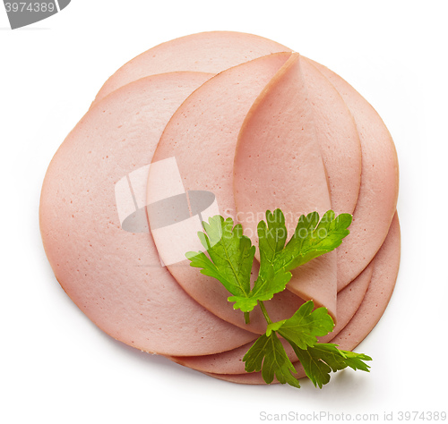 Image of sliced boiled sausage