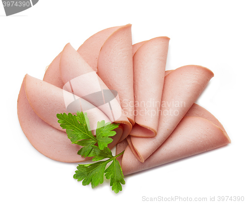 Image of sliced boiled sausage