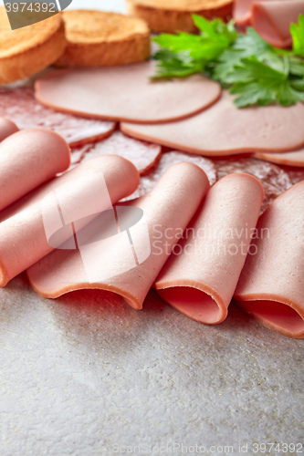 Image of various sausage slices