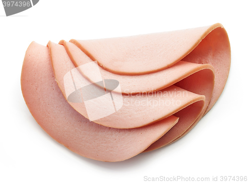 Image of sliced boiled sausage