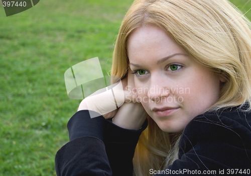 Image of blonde with green eyes
