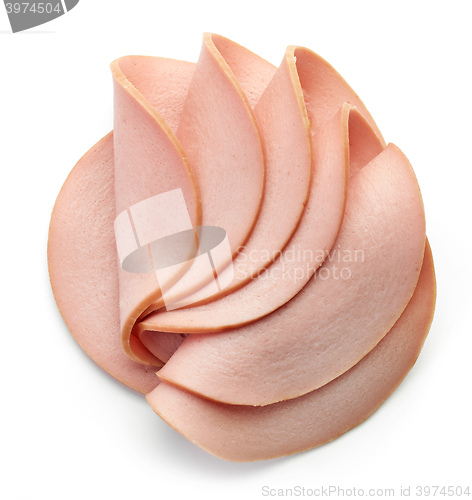 Image of sliced boiled sausage