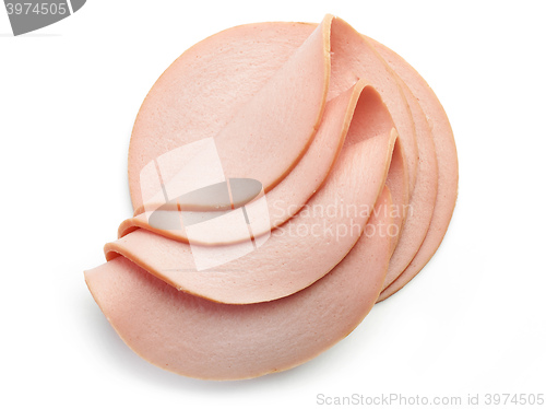 Image of sliced boiled sausage