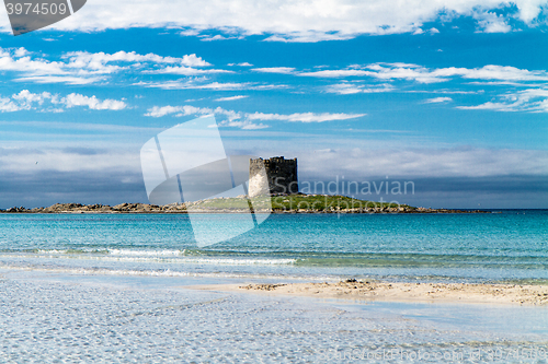 Image of Pelosa Beach on Sardinia, Italy.