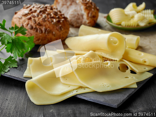 Image of cheese slices and bread