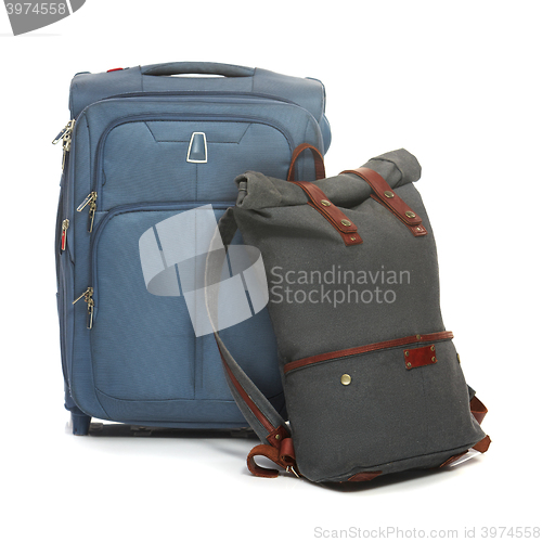 Image of The suitcase on white background.