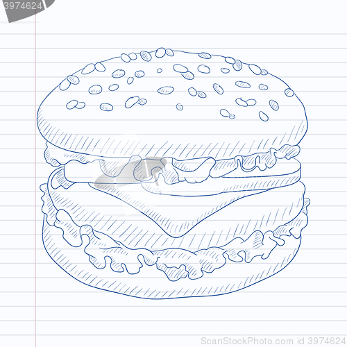 Image of Delicious and appetizing hamburger.