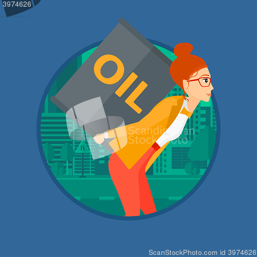 Image of Woman with oil can.