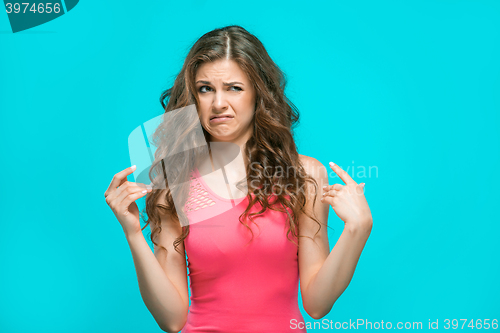 Image of The portrait of disgusted woman