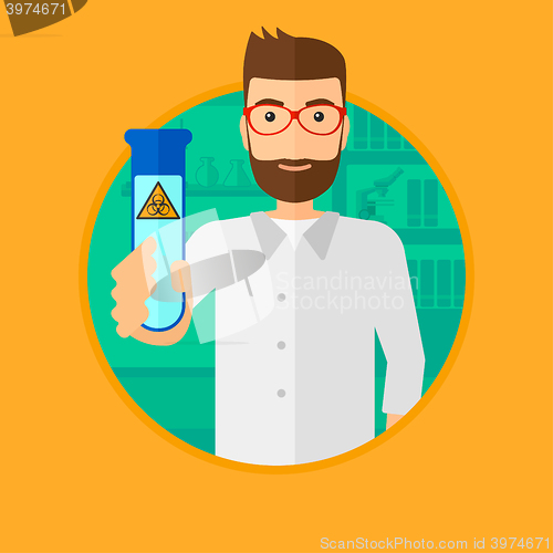 Image of Scientist with test tube.