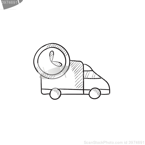 Image of Delivery truck sketch icon.